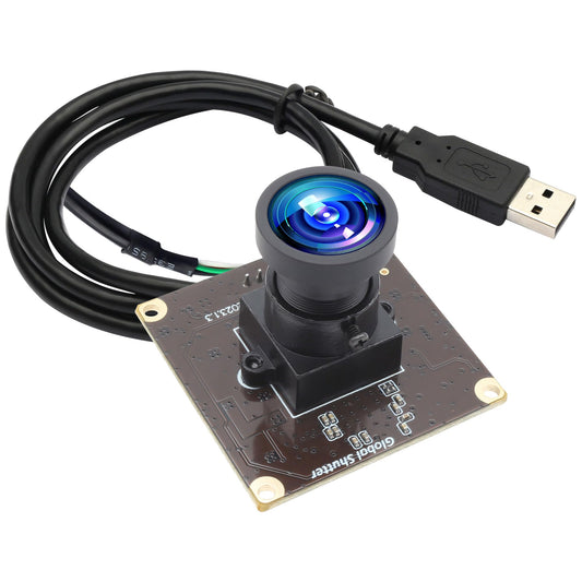 ALPCAM 2MP Global Shutter USB Camera Module 1200P 90fps High Speed Webcam with Wide Angle No Distortion Lens AR0234 UVC Lightburn Camera for Golf Swing Windows, Linux, Android,Mac OS