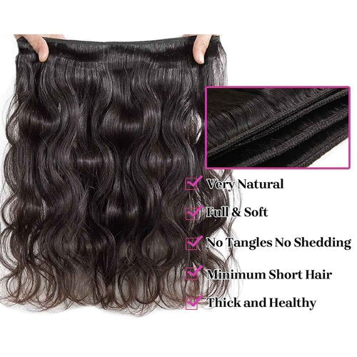 MDL 12A Bundles Human Hair 16 16 18 18 Inch 4 Bundles Human Hair Brazilian Virgin Hair Extensions Double Weft Natural Black