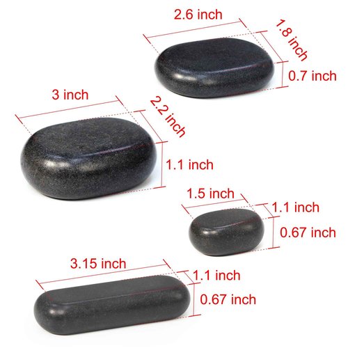 Master Massage 28 Piece Essential Hot Stone Massage Stone Set Kit Package for Professional or Home Spa Stone Therapy, Healing, Pain Relief-Basalt Rock