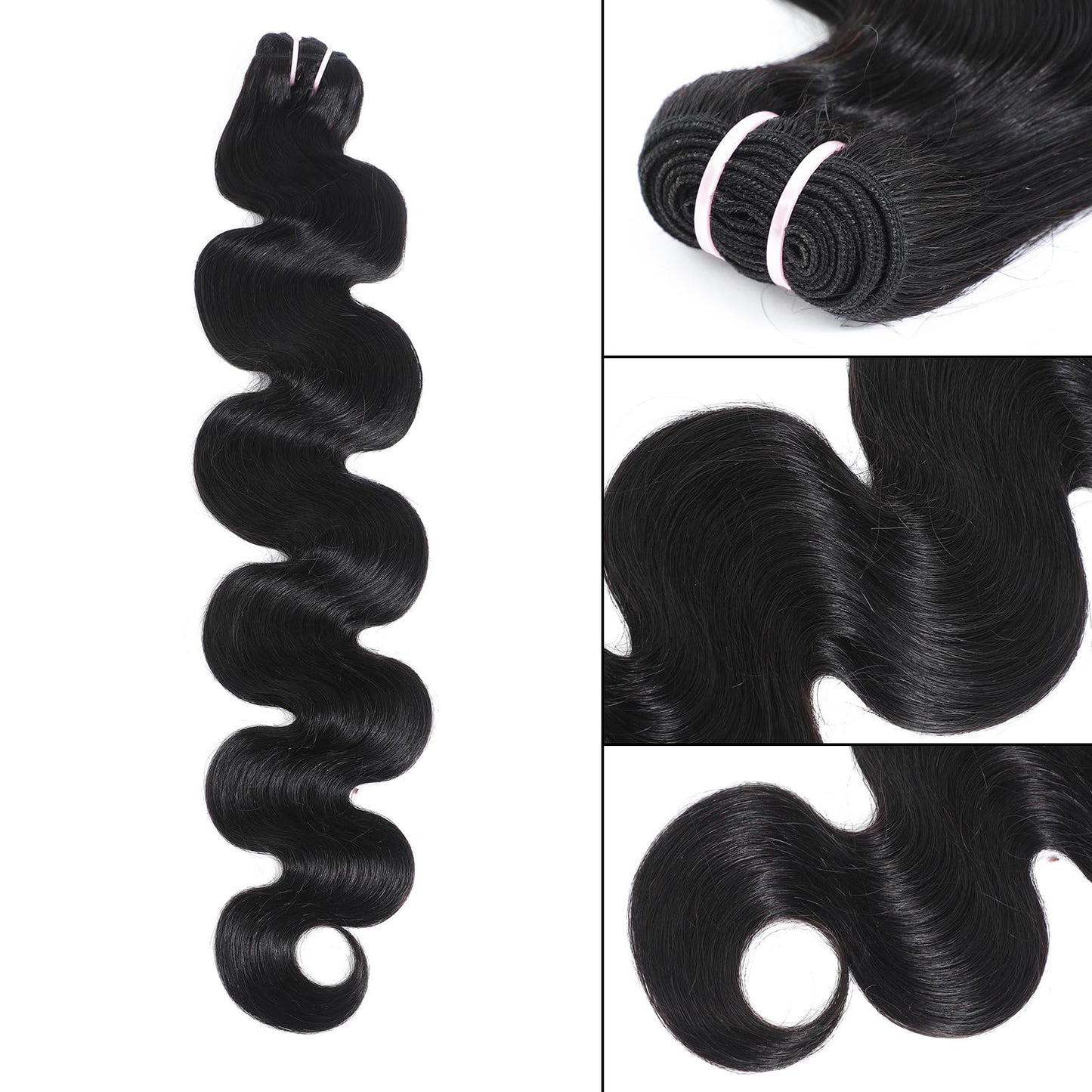 15A Raw Indian Human Hair Bundles Body Wave Bundles Human Hair,Triple Lifespan Virgin Remy Hair,No Tangle Shedding,Keep Texture Silky Soft After Multiple Washes (1 Bundle Natural Black, 28 inch)
