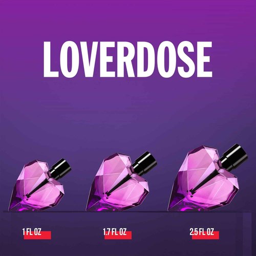 Diesel Loverdose, Eau de Parfum for Women, Oriental Scent With Notes of Mandarin, Sambac Jasmine & Vanilla, 2.5 Fl. Oz.