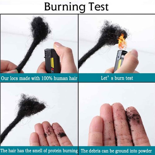 100% Real Human Hair 0.2cm Width 8 Inch Loc extensions Human Hair with Curly Ends 50 Strands per pack Full Handmade Dreadlock Extensions Can be dyed and bleached for Men Women Kids (8 Inch-50)