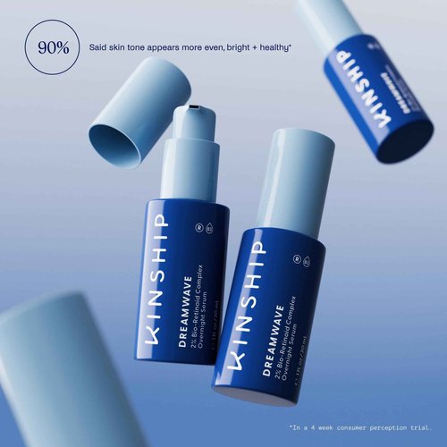 Kinship Dream Wave 2% Bio-Retinoid Overnight Ultra Hydrating Serum for Face | Retinol for Sensitive Skin | Anti Aging Niacinamide + Tranexamic Acid | Smooth Wrinkles | Redness Reducing Skin Care 1 Oz