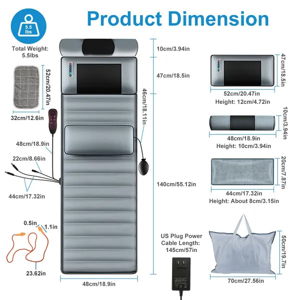 Full Body Electric Massage Mat with Heat and Vibration Therapy