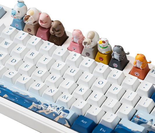 Akko Keycaps Set, Zoo Artisan Keycap Set 9 Animals R4 Keycaps for Mechanical Keyboards