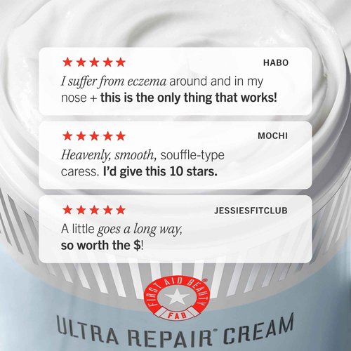 First Aid Beauty - Ultra Repair Cream, Intense Hydration Whipped Colloidal Oatmeal, Strengthens Skin Barrier in 7 Days & Helps Relieve Eczema, Luxury Face & Body Moisturizer, Grapefruit Scent, 12 oz