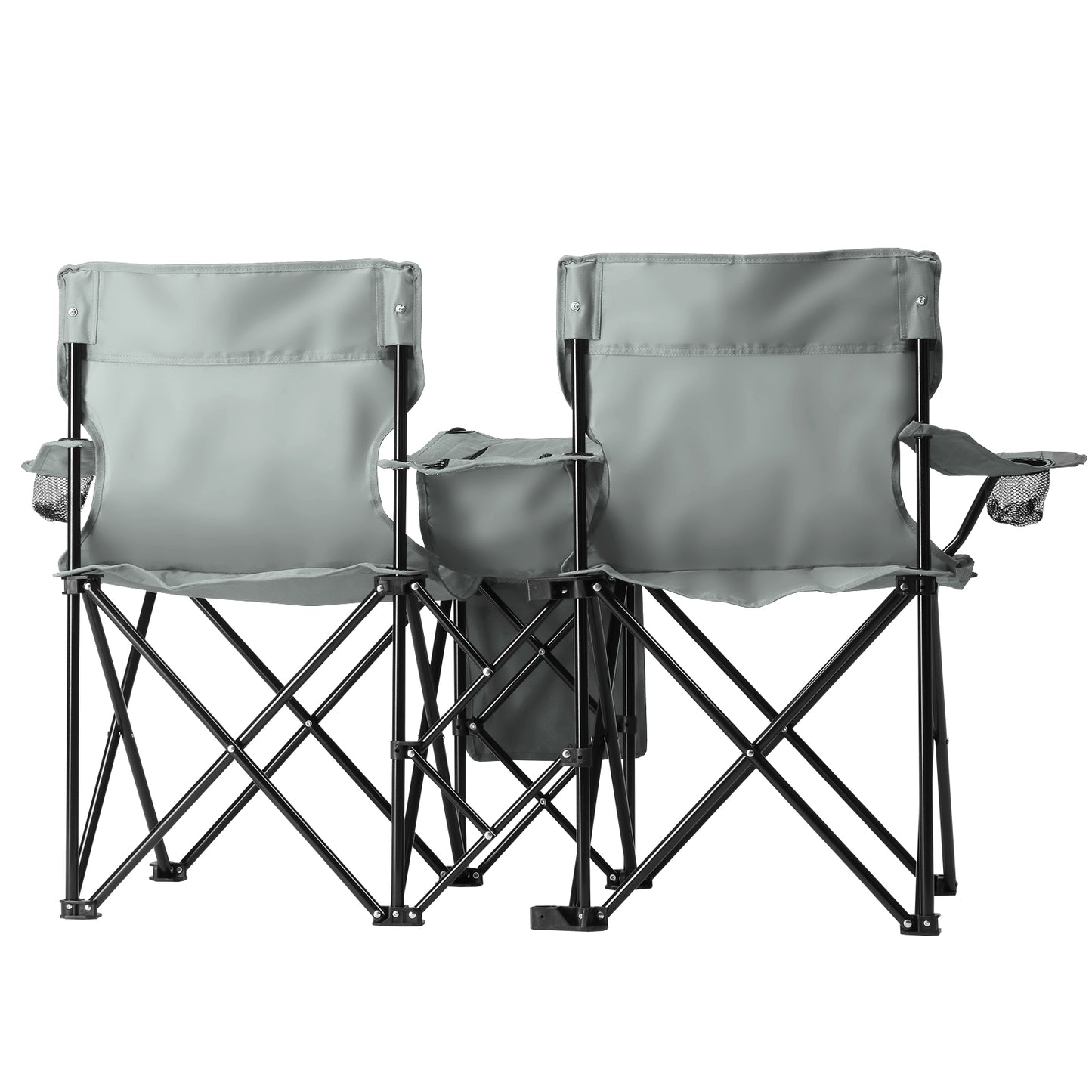 Portable Outdoor 2-Seat Folding Fishing Chair with Umbrella