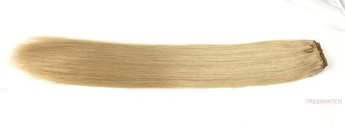 TRESSMATCH16”-18" Remy Human Hair Clip in Extensions Thick to Ends Wheat/Natural/Medium Blonde (#16) 9 Pieces Full Head Volume Set [4.4oz/122g] …