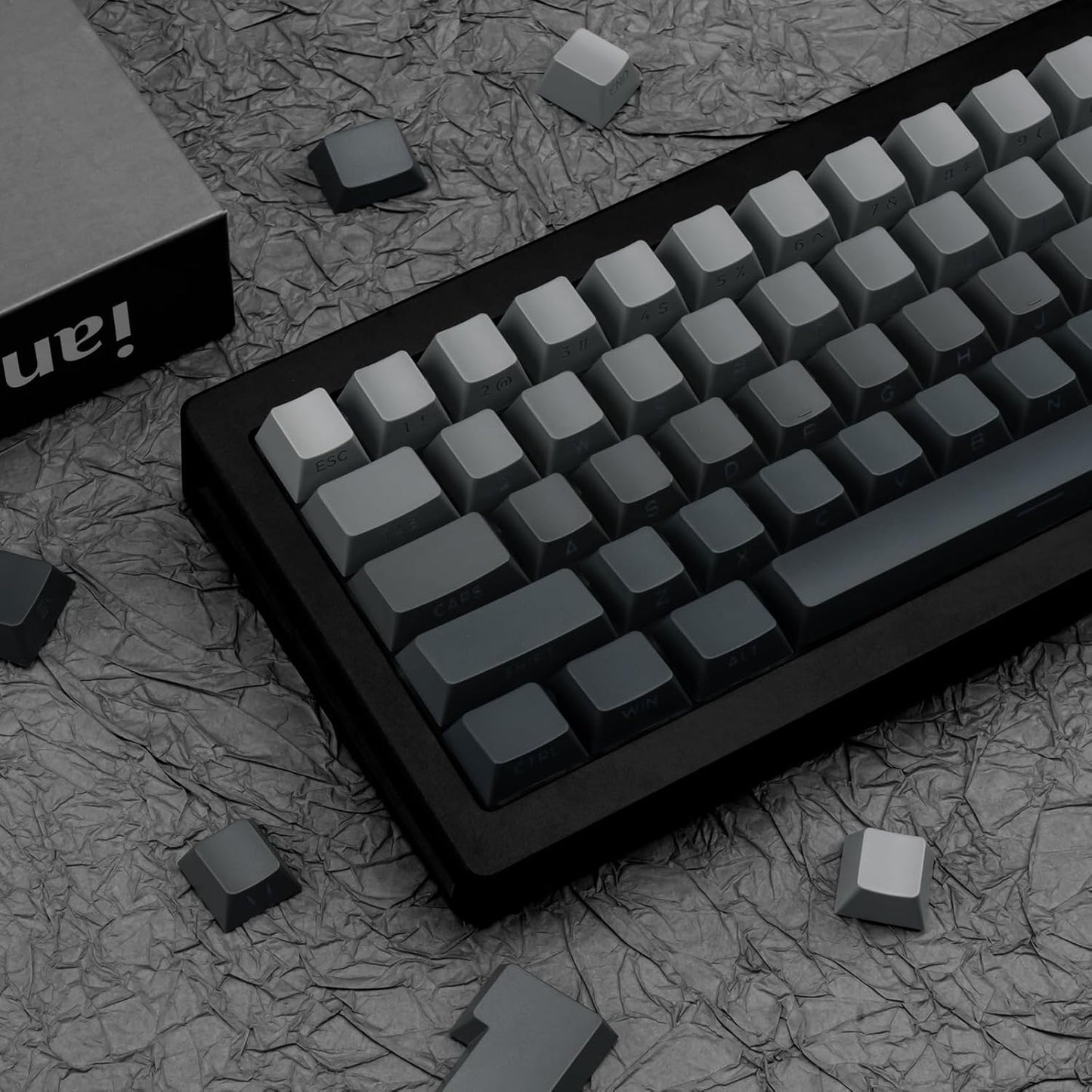 136 Keys Gradient Purple Cherry Profile Keycaps, PBT Double Shot Key caps, Side Print Shine Through Keycap, Backlit Custom Keycaps 60 Percent for ANSI/ISO Layout Cherry Mx Mechanical Keyboard