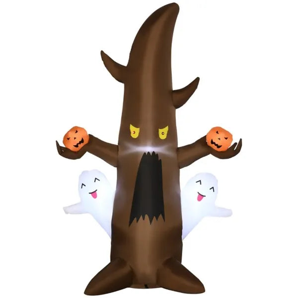 Cute Ghost Tree Halloween Inflatable with LED Lights - 59"