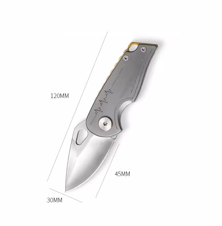 Multifunctional Stainless Steel Folding Fruit Knife with Titanium & Damascus Options