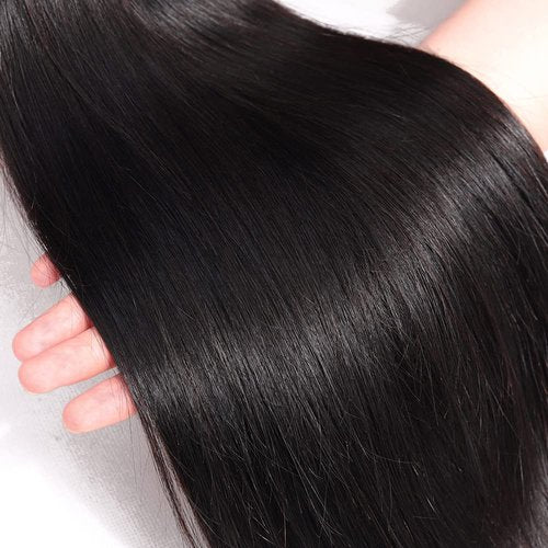 Subella Brazilian Straight Hair 3 Bundles Grade 10A Virgin Brazilian Straight Human Hair Bundles Weave Natural Black Color (16 18 18inch)
