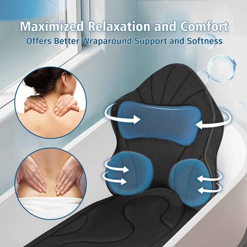 Poemland Full Body Bath Pillow for Tub-Extra Thick Bathtub Pillow with Head & Neck Support, Luxury Tub Pillow for Comfort, Non-Slip Bath Cushion for Women, Men & Seniors, Bathroom Accessories