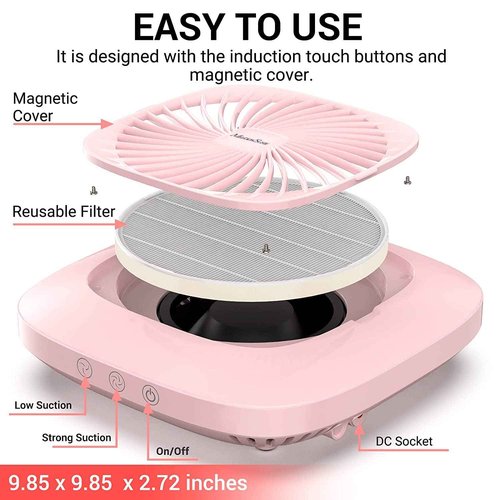 MelodySusie Nail Dust Collector with Reusable Filter with Natural Eyelashes 7 Pairs N02