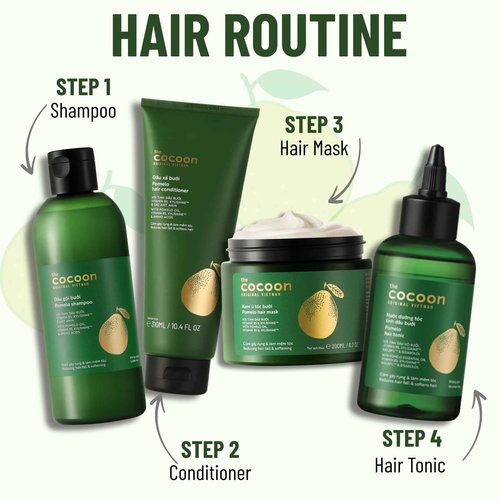 Cocoon Pomelo Shampoo & Conditioner Bundle - Anti Hair Loss, Natural, Sulfate free | For Thinning, Damaged, Color Treated Hair | Reduce Fall & Soften Strands (10.5 fl oz each)