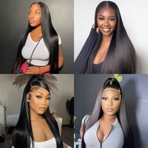 DGGDGG 250% Density HD Lace Front Wigs Human Hair 13x4 Straight Lace Front Wigs Human Hair pre plucked Bleached Knots Transparent Lace Frontal Wig for Women (250% Density Straight Wigs, 22inch)