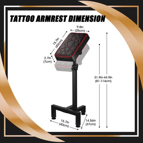POARMEEY Tattoo Armrest Stand Adjustable Height Arm Rest Tattooing Stability Strongly Professional Tattoo Equipment for Studio