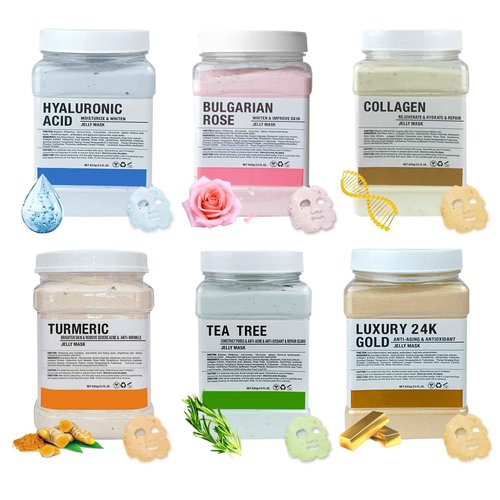 Angeland Jelly Mask for Facials Professional, Hydrating & Moisturizing Peel-Off Natural Gel Face Mask SkinCare, Professional Spa Use Jelly Face Masks, Deep Hydration & Glow 23 Fl Oz (6 Pack)