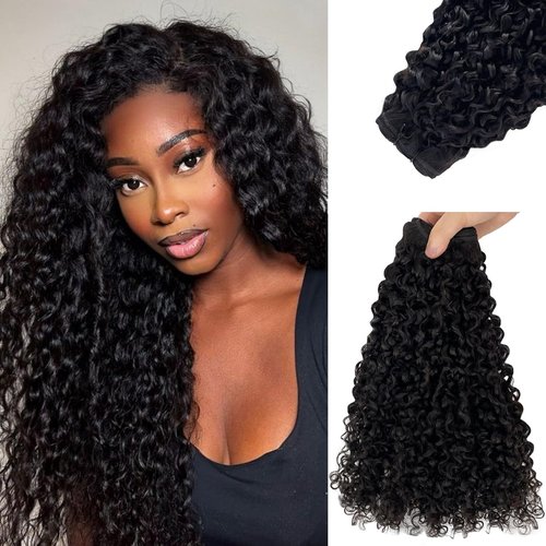 Water Wave Bundles Human Hair Burmese Curly Human Hair Double Weft Wet and Wavy 15A Unprocessed 100% Pure Protein Brazilian Hair for Black Women 26 Inch Natural Color 85G