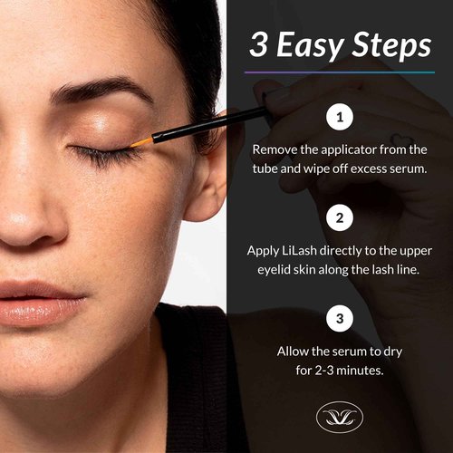 LiLash Purified Eyelash Serum to Grow Longer & Fuller-Looking Lashes - Eyelash Growth Enhancer, Safe for Use with Contacts, Lash Extensions, Sensitive Eyes - Vegan & Cruelty-free (2mL, 90-Day Supply)