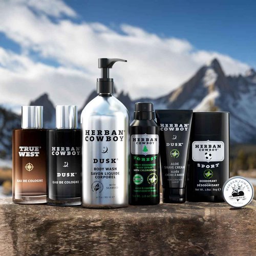 Herban Cowboy Body Wash, Rich Cologne Scent, Enhanced with Plant-Powered Ingredients, Vegan Body Wash (Dusk, 30 Ounce Aluminum Bottle)