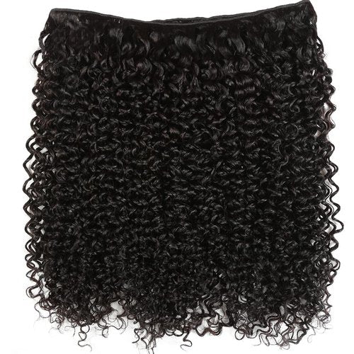 Wahairse Human Hair Bundles 26 28 30 Inch 1B Jerry Curly Natural Color Human Hair Unprocessed Brazilian Virgin 3 Bundles Quick Weave Human Hair Extensions(1B# Jerry Curly,26 28 30)