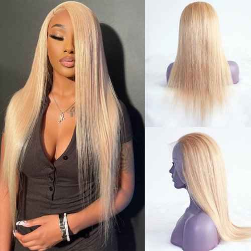 Dorabeauty #27 Honey Blonde Lace Front Wigs 150% Density Brazilian Virgin Human Hair Pre Plucked 13X4 Glueless Lace Front Wigs For Black Women Straight 10 inch