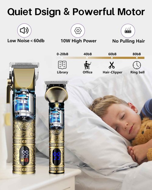 AMULISS Professional Hair Clippers for Men - Cordless Hair Clippers and Trimmers Set Barber Clippers Hair Cutting Kit Mens Beard Trimmer Nose Hair Trimmer Gift for Men