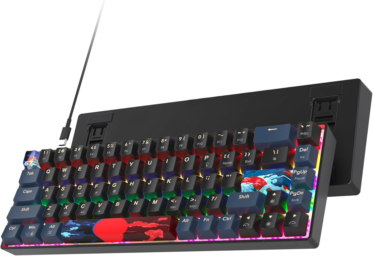 60 Percent Gaming Keyboard 61 Keys Wired Mechanical Keyboard Ultra Compact Key Board Red Switch LED Backlit for Windows Laptop Gamer