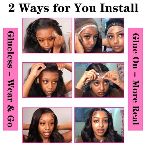 Tealoves Body Wave Bob Wig 180 Density Glueless 13×4 Invisible Lace Front Wigs Human Hair for Women 10 Inch FB/30 Black with Highlights