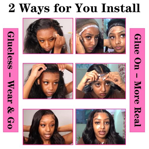 Tealoves 13x4 Body Wave Lace Front Wigs Human Hair Highlight 180 Density 1B/30 Ombre Bob Wig Human Hair Pre Plucked Glueless Balayage Lace Frontal Wigs for Women 12inch