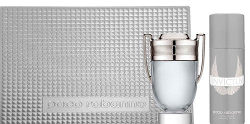 Paco Rabanne Invictus 2 Piece Gift Set For Men (3.4 Ounce Eau Di Toilette Spray / 5.1 Deodorant Spray)