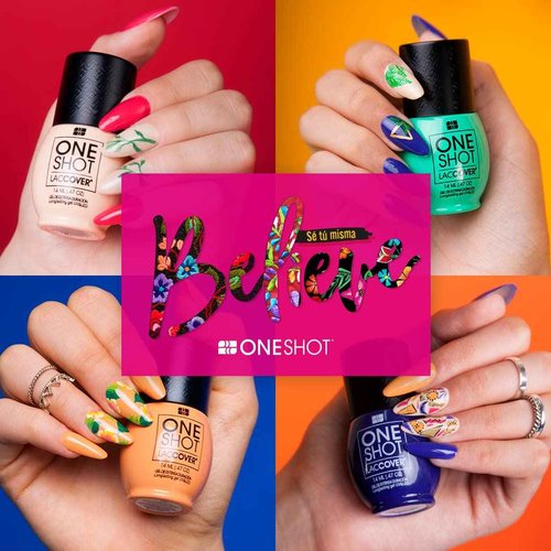 LACCOVER ONE SHOT - NAIL POLISH GEL SET BELIEVE COLLECTION, 8 COLORS, 1/2 Fl Oz each one, by NAIL FACTORY