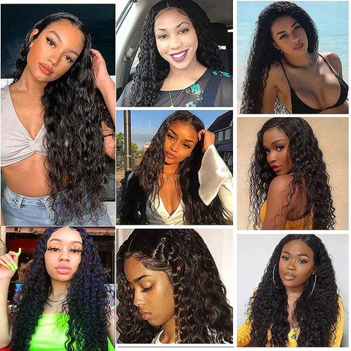 Human Hair Bundles Curly Wave Color #1B Natural Black Quick Weave Wet and Wavy Unprocessed Native Virgin Raw Trippy Hair Extensions 3 Bundles 30 32 34 Inch Kinkycurly Bundle Double Weft for Woman