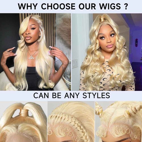 613 13x6 Lace Front Wig Human Hair 30 Inch Blonde Wig Human Hair Body Wave Lace Front Wigs Human Hair Pre Plucked 210 Density 613 HD Lace Frontal Wigs