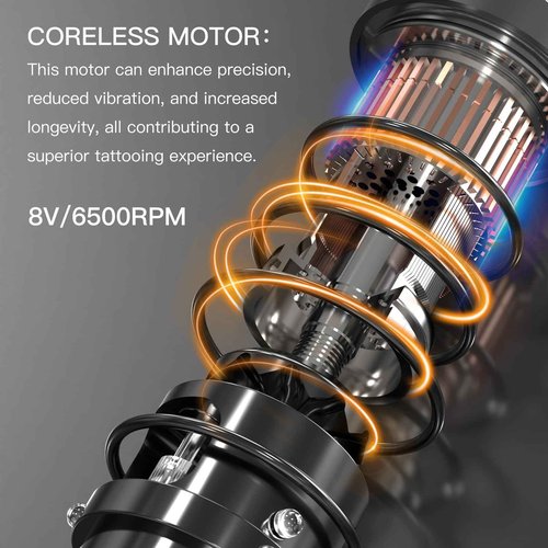 WORMHOLE PRO 7 Adjustable Strokes Multi-function Wireless Tattoo Gun Tattoo Machine Tattoo Pen with Smart Display, Coreless Motor, for Professional Artists BOOTES HKP13-A