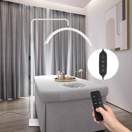ebrlaxin Half Moon Light - 22 inch LED Lash Lamp for Eyelash Extensions for Tattoo Artists, Nail Tech, Esthetician - Cool, Warm Lamp with Adjustable Brightness & Height (White)