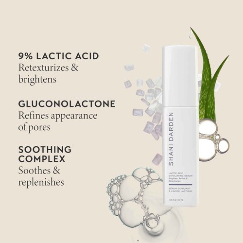 SHANI DARDEN SKIN CARE Lactic Acid Face Serum, Active Night Serum to Help with the Look of Radiant and Smooth Skin, Gentle But Powerful Face Exfoliator, 1.01 fl oz