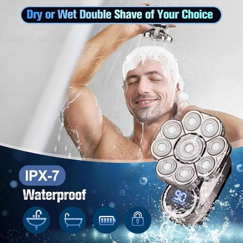 9.0 Shaver, 9d Floating Blade Heads, 9d Floating Head Shaver - Ipx7 Waterproof,USB Fast Charge,Gift for Dad and Husband