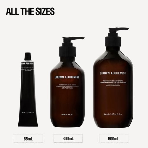 Grown Alchemist Restorative Hand Cream. Vanilla and Orange Peel. Non-Greasy Moisturizer that Soothes & Softens Hands, 16.9 Ounce (500 mL)