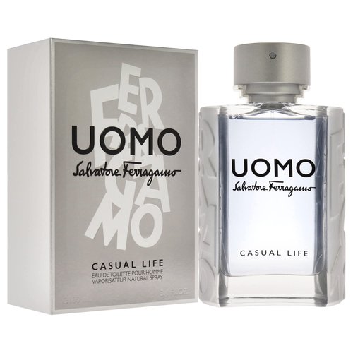 Ferragamo Uomo Casual Life Eau de Toilette Pour Homme, Cologne Spray for Men, 3.4 Fl. Oz.