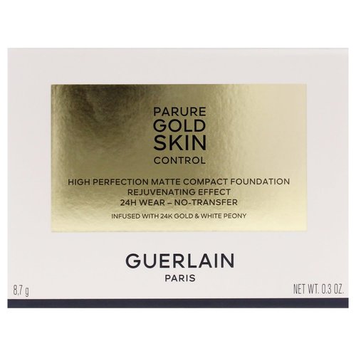 Parure Gold Skin Control Matte Compact Foundation - 3N Medium Skin with Neutral Beige Undertones by Guerlain for Women - 0.3 oz Foundation