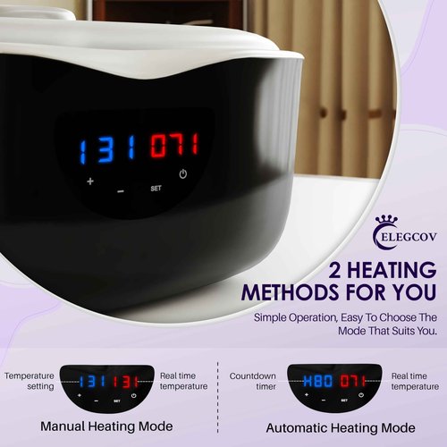 Paraffin Wax Machine for Hand and Feet - ELEGCOV Paraffin Wax Warmer with 8 Packs Lavender Bath Wax Refills Kit，Hand and Foot Moisturizing Care Kit, 4000ml Fast Meltdown Parafin Hot Wax Machine