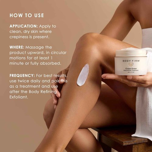 Body Firm Crepe Erase Body Repair Treatment, Anti Aging Firming Lotion with Collagen Peptides, Shea Butter, Vitamin E, Squalane and More, Promotes Women's Natural Collagen Production, 10 Oz