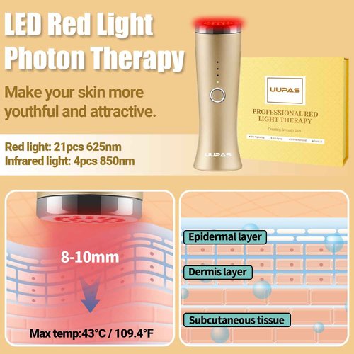 Red Light Therapy for Face - FDA Cleared - UUPAS LED Light Therapy Facial Massager for Face - Skin Tightening Machine for Anti Aging,Wrinkle Removal,Face Lift