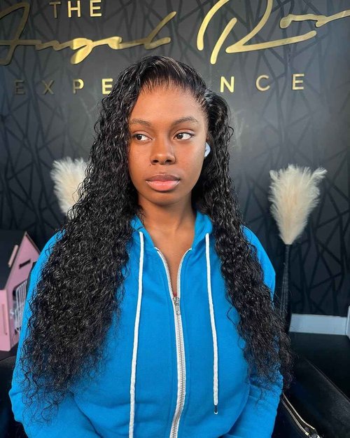 DaXunDi Deep Wave Lace Front Wigs Human Hair Pre Plucked 13x6 Curly Human Hair Wig 200% Density Wet and Wavy Hd Lace Front Wigs Curly Brazilian Black Deep Wave Wigs for Women Human Hair(24 Inch)