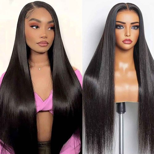 JOHLUA 13x6 Lace Front Wigs Human Hair Pre Plucked with Baby Hair 13X6 HD Lace Frontal Wig 180% Density Virgin Human Hair Straight Wigs for Women