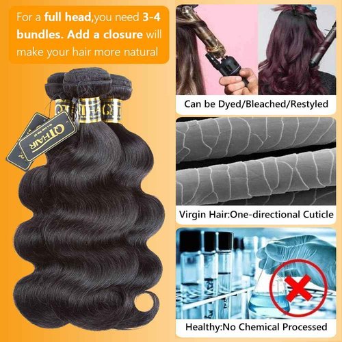 QTHAIR Brazilian Virgin Hair 16A Grade Body Wave Bundles 100% Unprocessed Virgin Brazilian Body Wavy Human Hair Bundles 20" 18" 16" 300g Brazilian Body Wave Human Hair Extensions