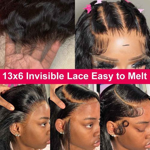 Nognut 30 Inch Body Wave Lace Front Wigs Human Hair 200 Density 13x6 Lace Front Wigs Human Hair Body Wave Glueless Wigs Pre Plucked Lace Wig