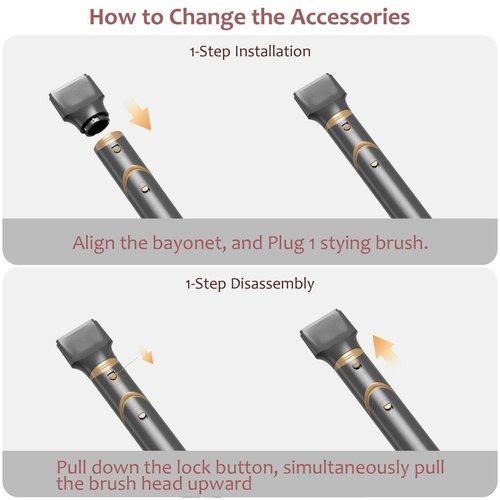 Hair Dryer Brush Hair Styler: 5 in 1 Air Styling & Drying System, 110,000 RPM Auto Air Wrap Hot Air Brush Set for Fast Drying, Curling Volumizing Smoothing&Styling, Detachable Oval Brush, Concentrator